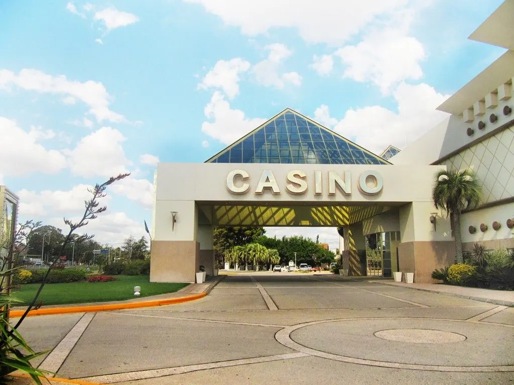 The driveway under the CASINO canopy at Casino Club Santa Rosa — Casino Club Santa Rosa